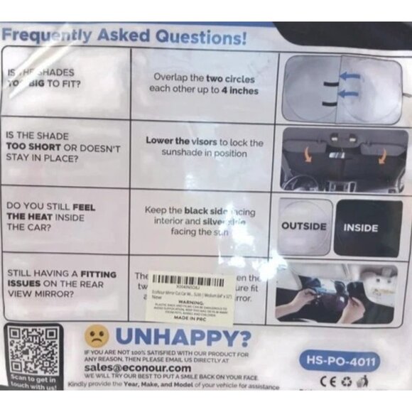 Econour Windshield Sun Shade Circles NEW HS-PO-4011 - Picture 4 of 5